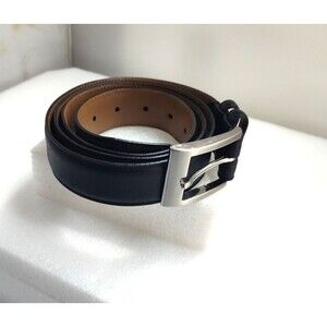 Allen Edmonds Men Black Leather Dress Belt Size 44 / 112 made USA ~ 1-1/4" wide